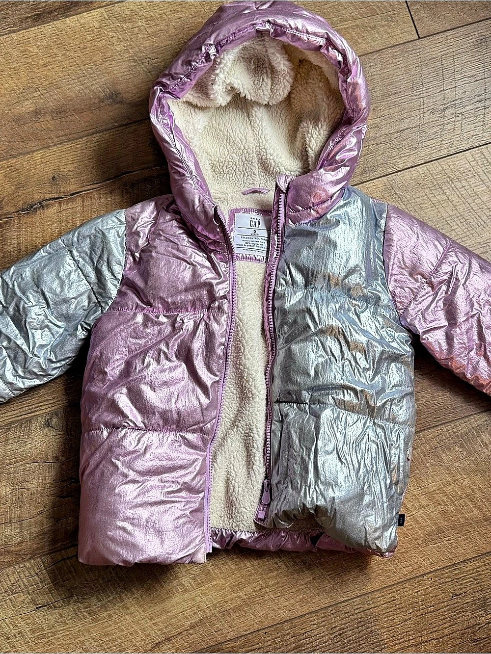 Gap Toddler Recycled Metallic Shine Heavyweight Puffer Jacket
